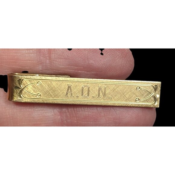 Vintage A&Z 1/20 12K Gold Filled Initial Engraved Tie Clip - Picture 1 of 3